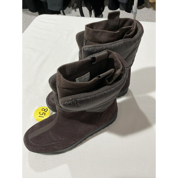 Woman’s Lands End Brown 6.5 B Suede Insulated With Lining Snow Boots - Picture 3 of 9